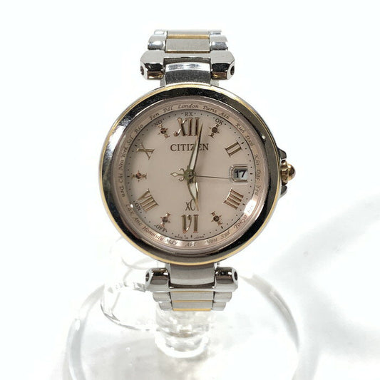 Citizen Watch Eco-Drive Silver Pink Ladies EC1034-59W Used in Japan