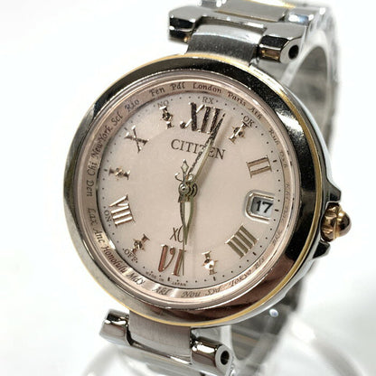 Citizen Watch Eco-Drive Silver Pink Ladies EC1034-59W Used in Japan