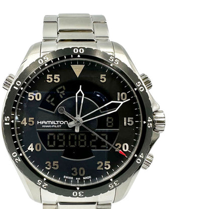 Hamilton Watch H64554131 Khaki Aviation Flight Timer Black Dial Quartz Men's Use