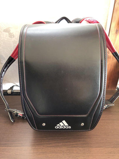 Randoseru Japanese School Bag Kid's Backpack Adidas Black Red Used