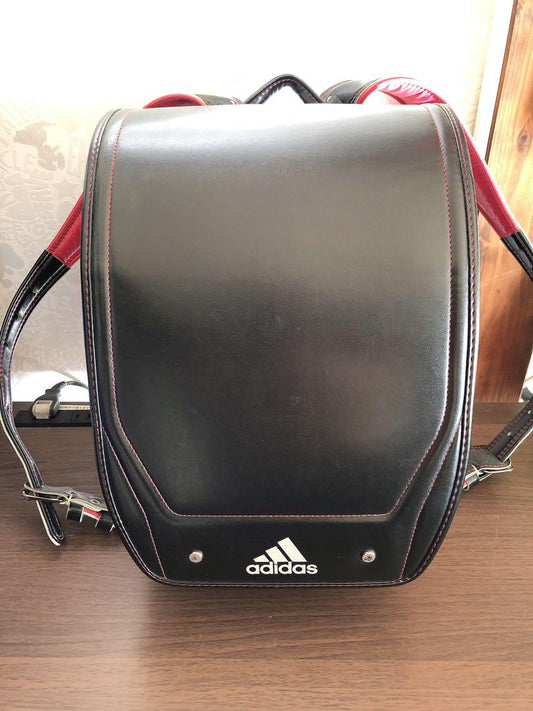 Randoseru Japanese School Bag Kid's Backpack Adidas Black Red Used