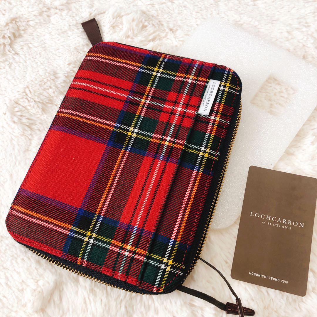 Hobonichi Notebook Cover A6 Original Size Zippers Locaron Tartan Check Red Used