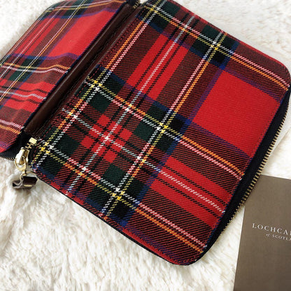 Hobonichi Notebook Cover A6 Original Size Zippers Locaron Tartan Check Red Used