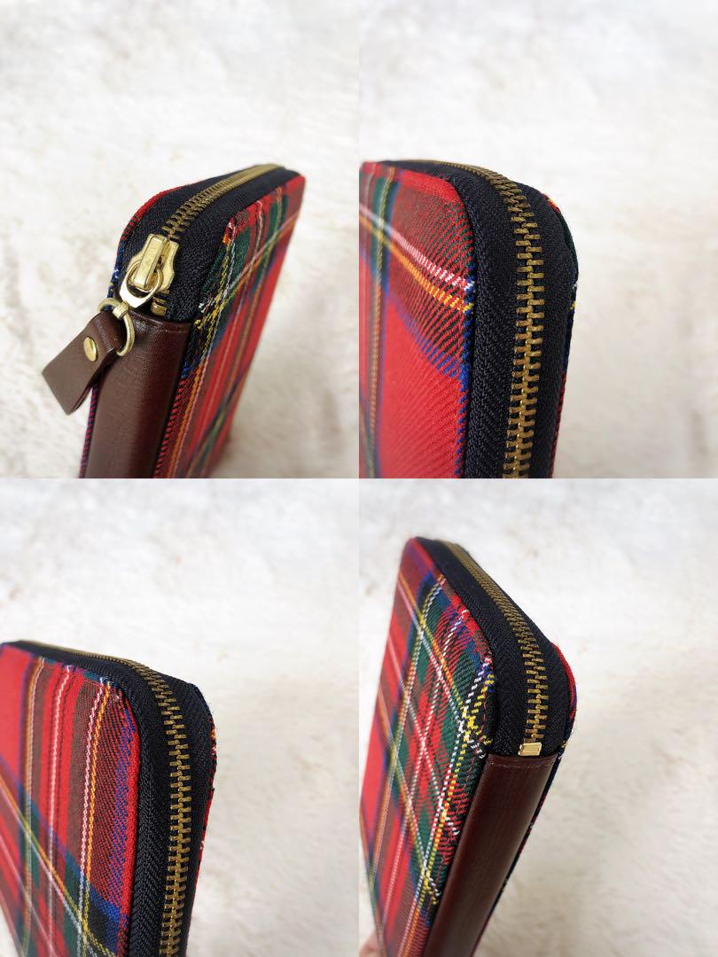 Hobonichi Notebook Cover A6 Original Size Zippers Locaron Tartan Check Red Used