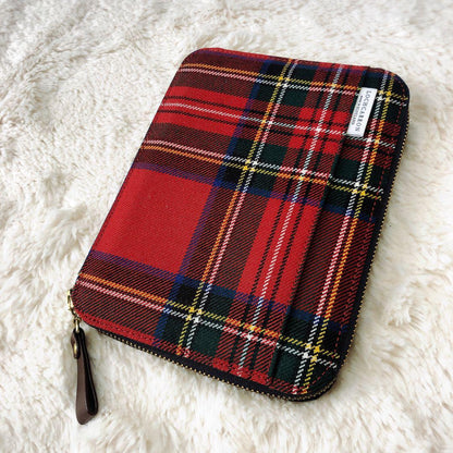 Hobonichi Notebook Cover A6 Original Size Zippers Locaron Tartan Check Red Used