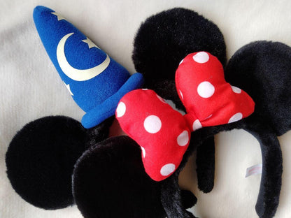 Rare Disney Fantasia Mickey & Minnie headband 2 piece set Used in Japan