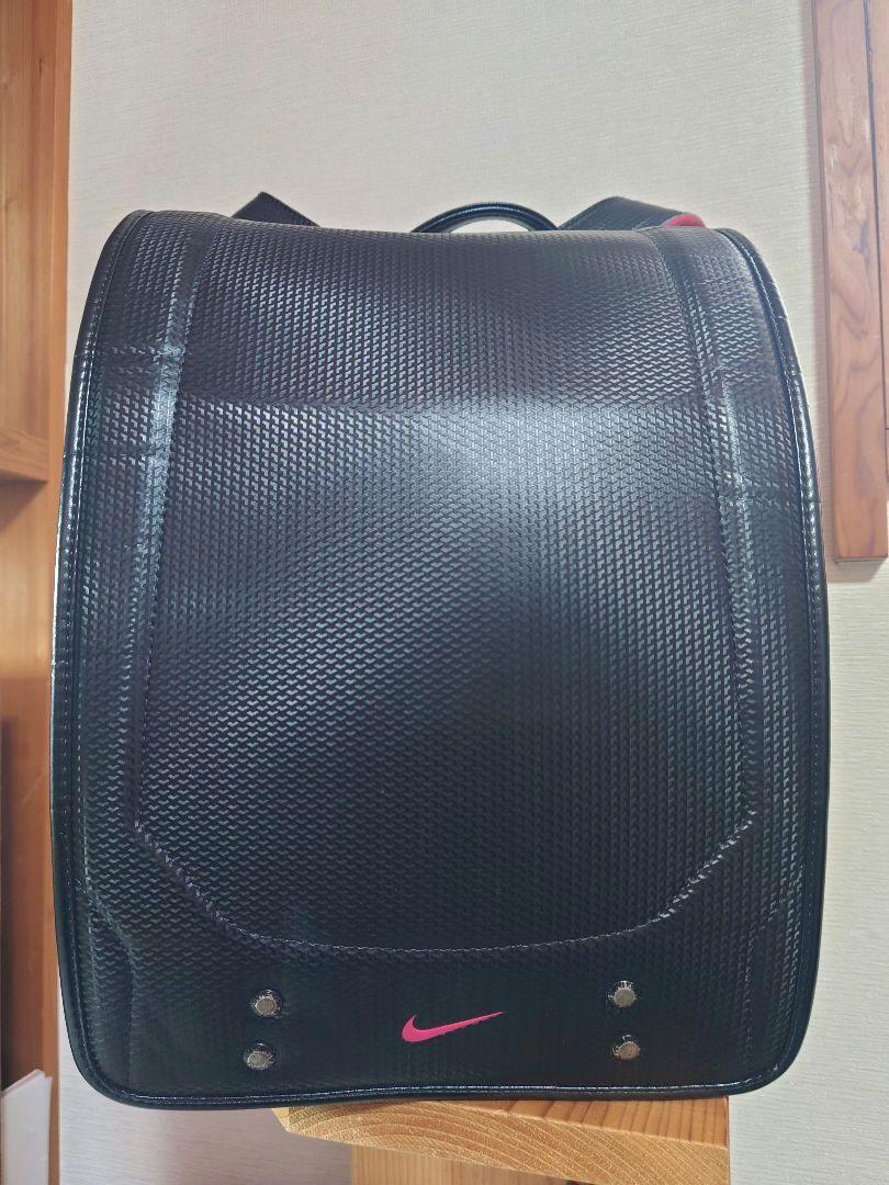 Randoseru Japanese School Bag Kid's Backpack Black x Red NIKE Used