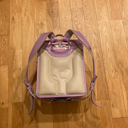 Randoseru Japanese School Bag Kid's Backpack Pink Rapunzel Covered Used