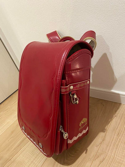 Randoseru Japanese School Bag Kid's Backpack LIRACO Red Used