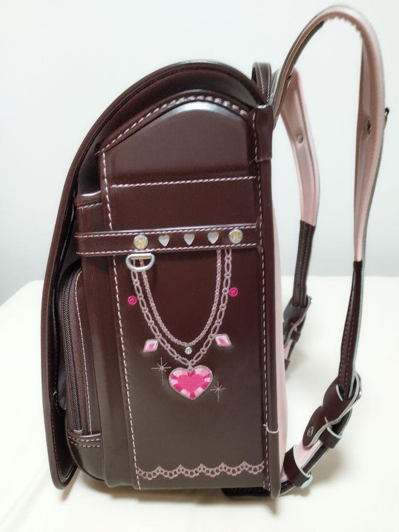 Randoseru Japanese School Bag Kid's Backpack Brown Pink Stitch Used