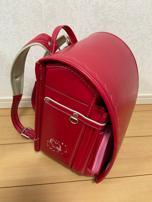 Randoseru Japanese School Bag Kid's Backpack Heart Red Used