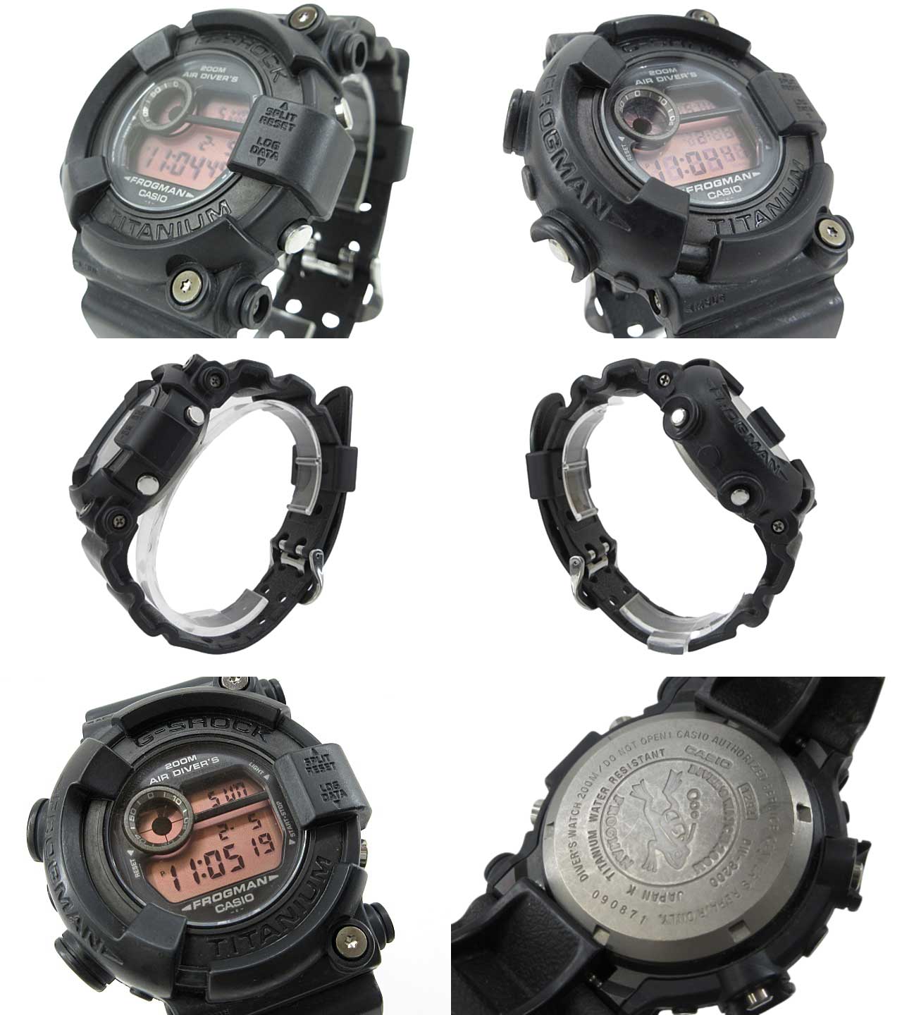 Casio Watch G-Shock Frogman Master of G-sea DW-8200BK-1JF Used in Japan