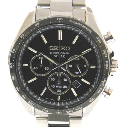 Seiko Selection Watch Chronograph Black Dial Solar Mens SBPY167 Used in Japan