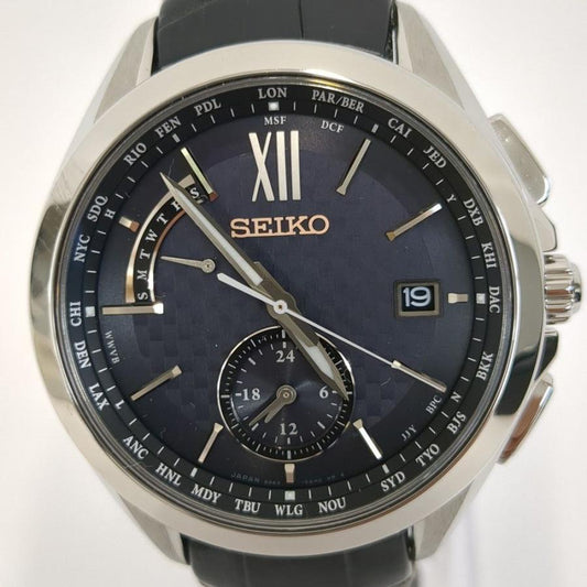 Near Mint Seiko Watch Brightz 8B63-0AL0 Men's Solar Radio Used in Japan