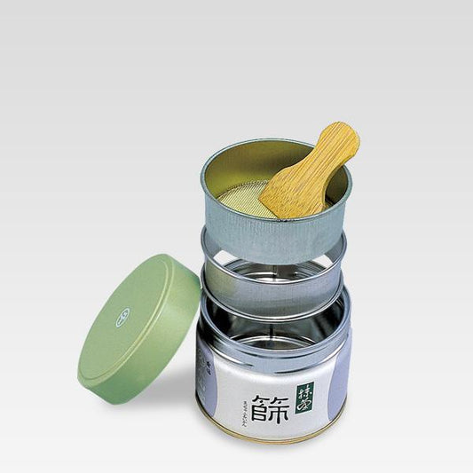 Marukyu Koyamaen Matcha Can-Shaped Sifting Can Set (can, strainer, spatula set) From Japan