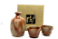 Japanese tokkuri sake bottle and two sake cups Bizen ware From Japan