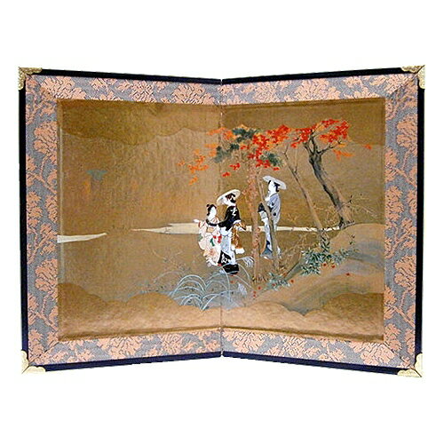 New Mini folding screen Bijinga Autumn leaves Japanese masterpiece From Japan