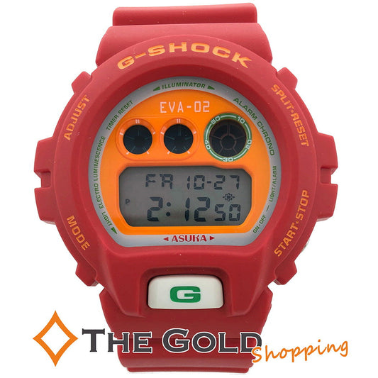 Rare Casio Watch G-Shock Evangelion Asuka Model DW-6900FS 2.0 Used in Japan