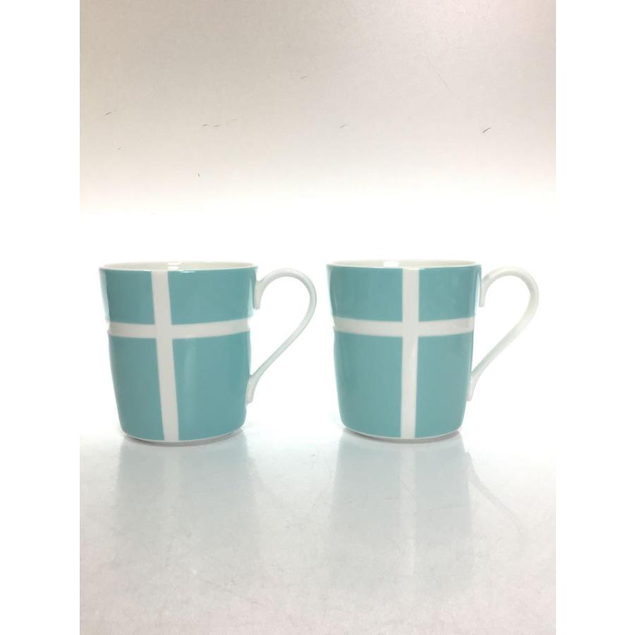 TIFFANY&Co. Western 2-piece set pair mug blue ribbon Used in Japan