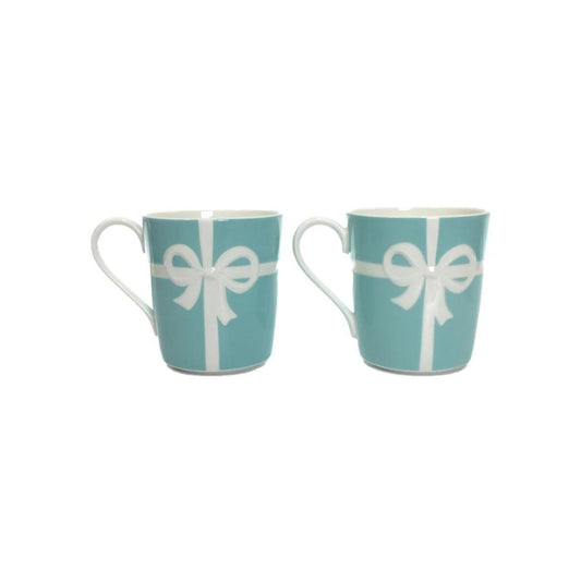 TIFFANY&Co. Western 2-piece set pair mug blue ribbon Used in Japan