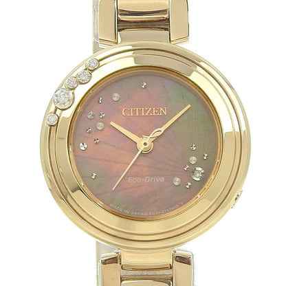 Citizen Watch L Eco Drive Shell Dial Ladies EM0468 82Y Used in Japan