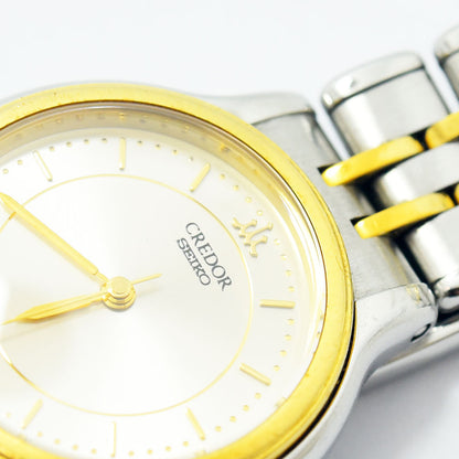 Seiko CREDOR Watch Ladies 4J85-0A10 Quartz 18KT Gold Used in Japan