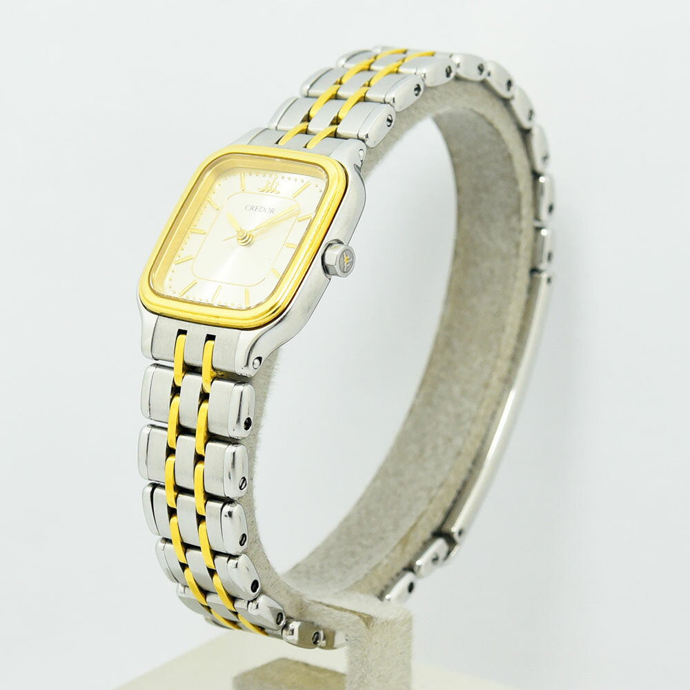 Seiko Watch Ladies CREDOR 7371-5050 Quartz 18KT Gold Used in Japan