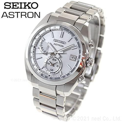 New Astron Seiko Watch Solar Radio Line SBXY009 Men's Silver From Japan