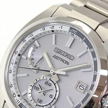 New Astron Seiko Watch Solar Radio Line SBXY009 Men's Silver From Japan